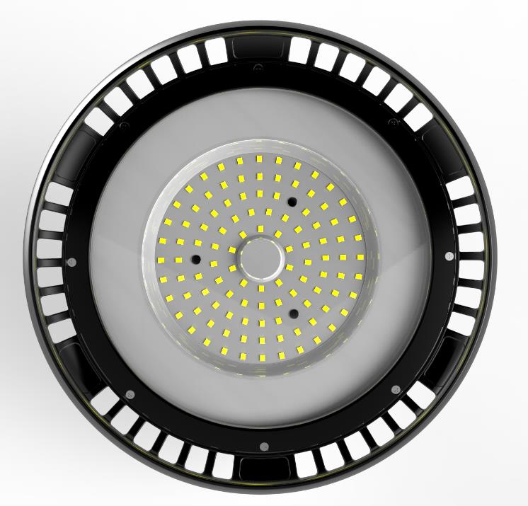 LED-HLM-100W Code : 8768045 Luminaire LED installé en hauteur.